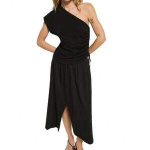 NEW NATION LTD vida midi skirt in jet black